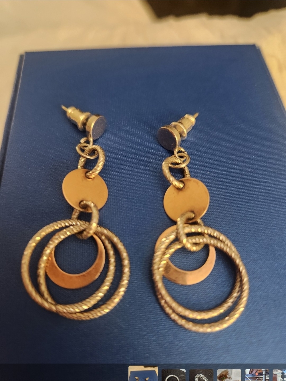 Gold-Tone Multi-Ring Drop Earrings - Women's Jewelry